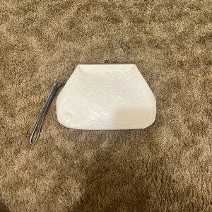 Patricia Nash Savena White Tooled Wristlet Clutch